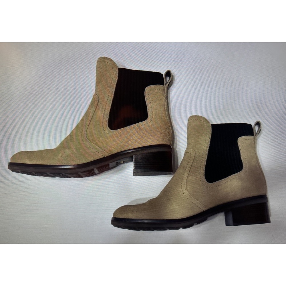 COLE HAAN Perez Water Resistant Chelsea Boot, Birch Suede, Woman's Size 7B
